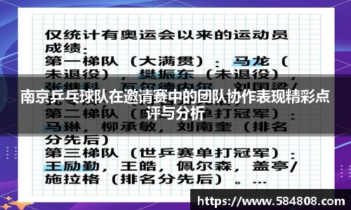 南京乒乓球队在邀请赛中的团队协作表现精彩点评与分析